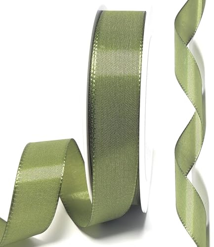 s.dekoda Taftband 50m x 25mm Grün - Moosgrün Schleifenband Dekoband Taft Geschenkband