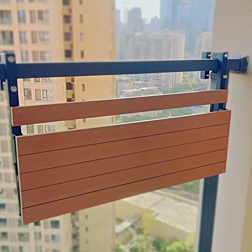 Balkontisch Klappbar Hängetisch,Balkonhängetisch,Balkontisch Zum Einhängen,balkontisch,Balkon Klapptisch, Balkontisch Wetterfest,Hängetisch Für Garten,80*26cm/31.4*10.2in ( Color : Wood color , Size :