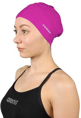 DRUNA Cuffia in silicone per capelli lunghi, cuffia in silicone, cuffia per piscina, cuffia per nuoto (Ciclamino)