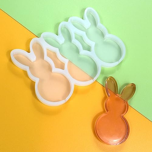mostsom Lot de 2 moules en silicone pour sucettes et bonbons en forme de fleur en nid d'abeille, sans colle, 2 pièces (I_ lapin)