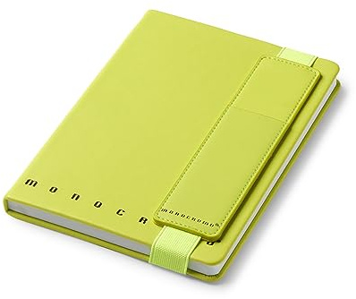 Pigna, Taccuino MONOCROMO PATTERN, blocco appunti, A5 14,8x21 cm., con elastico portapenne, interno 1R, righe, copertina Verde
