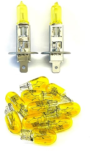 Yellow Aqua Vision SET - 2x H1 + 10x W5W Leuchtmittel 12V Glühlampen Halogen Auto Lampen