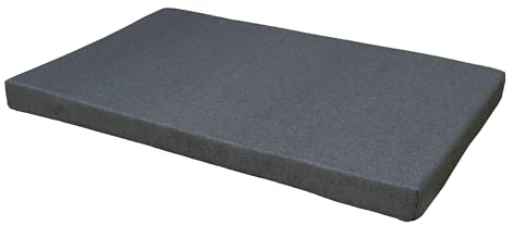 Croci Hydro Hundekissen, rechteckig, wasserdicht, wasserabweisend, Abnehmbarer Bezug, waschbar, pflegeleicht, grau, 55 x 90 x 6 cm