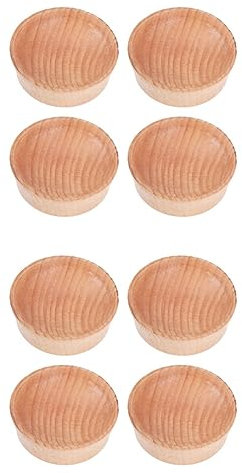 LIFKOME 2sets Mini Soy Sauce Dishes Wooden Round Plates Dipping Sauce Bowls for Condiments 4pcs*2