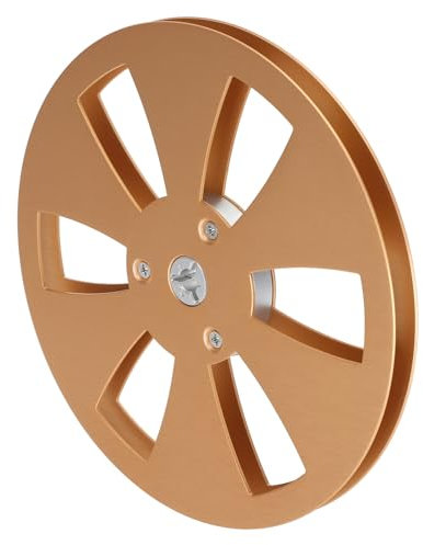 Carrete Vacío, Carrete de Cinta Vacío de Aleación de Aluminio de Alta Resistencia de 1/4 y 7 Pulgadas para Grabar (GOLD)