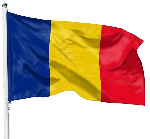 PHENO FLAGS Bandiera Romania 90x150cm – rumena – resistente alle intemperie con occhielli in ottone - 100% poliestere - cuciture doppie robuste e colori vivaci – ideale per gli amanti delle bandiere