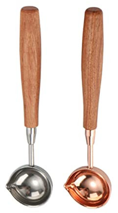 KICHOUSE 2stücke Messlöffel Mit Holzgriff Kaffeemesslöffel Küchenmesswerkzeug Aus Edelstahl Und Holz Praktisch Und Sicher Anwendung Leicht Zu Reinigen