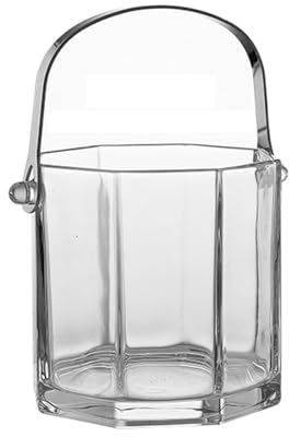 CYPOSLDN Seau À Glace en Verre Cristal, Récipient À Glace en Verre Transparent, Seau À Champagne, Motif Diamant, Bière, Refroidisseur De Vin avec Poignée pour Bar, Fête KTV,A