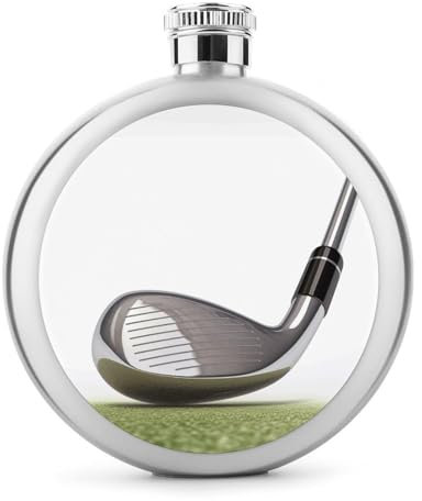 Flasque moderne en acier inoxydable, imprimé club de golf, flasque de poche de camping, 140 ml