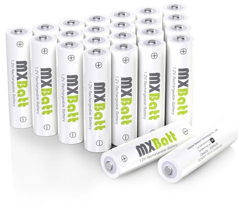 MXBatt Pilas AA Recargables Nimh 1.2V 3200mAh Alta Capacidad, Pilas Recargables AA 1200 Ciclos Larga Duración