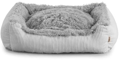 Gutekissen® Shaggy Hundebett Grosse Hunde - Hundekissen Waschbar - Farb- und Größenwahl (XS - 55x45, Grau)