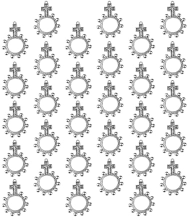 YIZITU Katholisches Gebet, 30 Stück, Finger-Rosenkranz, Taschenfinger-Rosenkränze für Taufgeschenke, 4,6 x 3,3 cm