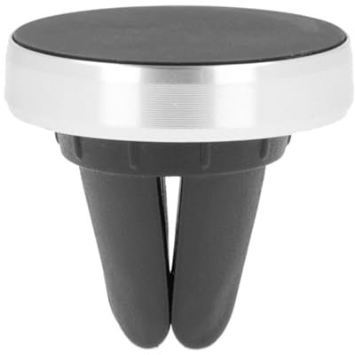 REY Soporte Magnético de Móvil para Coche, Universal para Colocar en la Rejilla de Ventilación, Imán, Negro con Acabado Plateado