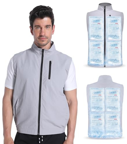 FERNIDA Giubbotto refrigerante, gilet da ghiaccio Cooling con 24 sacchetti per ghiaccio per l'estate all'aria aperta, tempo caldo, caccia, lavoro, diserbo, uomini e donne in nylon senza maniche