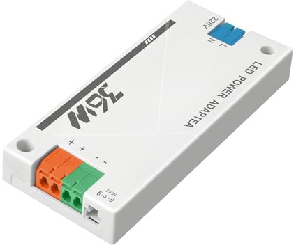 Transformador 220v a 24v, Alimentacion LED 24v 36w, Fuente 24V 1.5A Constante, sin carga mínima/Sin ruido/sin parpadeo, para bombillas y tiras LED MR16 GU5.3 MR11 G4, no regulable