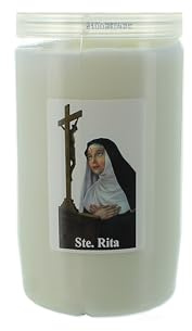 Candela devozionale 3 giorni Santa Rita - Candela cristiana - Culto cristiano in cera vegetale