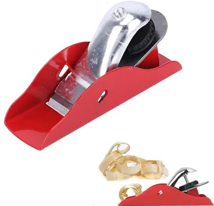 Enweibingshi Hand Planers for Wood, Adjustable Wood Block Planer for Doors, Mini Woodworking Edge Planer for Trimming, Carving, Edge Rounding, Wood DIY Crafting, Furniture Repair (red)