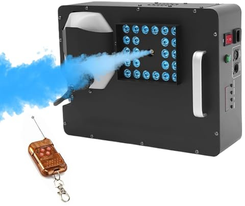 Mini Machine À Fumée 18000CFM, 1500W Avec DMX 512 Et Télécommande, Brumisateur LED Portable Avec 7 Couleurs De Lumières, Pour Performances DJ Et Spectacles Sur Scène