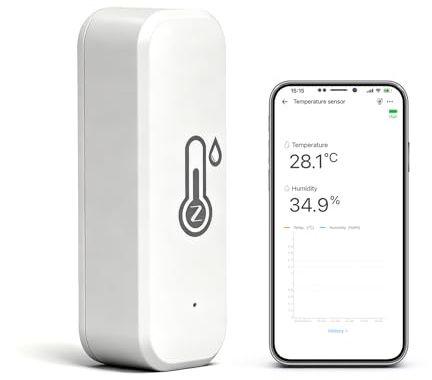 Zigbee Thermometer, Smart Hygrometer Works with Alexa & Google Assistant, eWeLink APP for Remote Monitoring and Home Automation, ZigBee 3.0 Hub Required
