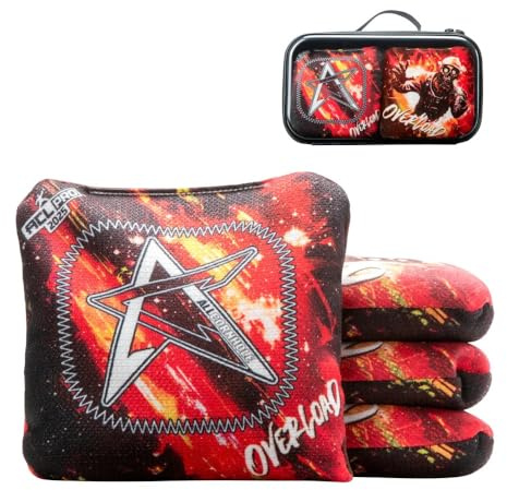 Overload 2025 - ACL PRO Cornhole Bags - 1 x 4 cornhole bags - American Cornhole League - Officiellement certifié (rouge)
