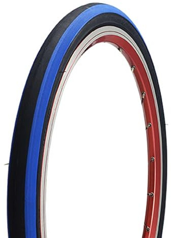 20x1.35 Glatter Fahrradreifen 20-1.35 60 TPI Leicht und 20 1.35 Reifen mit Sanftem Grip in 4 Farben für Rennrad und Crossbike – Schwarz Rot Blau Grün(Blue)