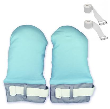 FayinLuna Dementia Protective Gloves, 2-Pack with Zipper & Removable Washable Cotton Padding，Breathable, Anti-Scratch Safety Mitts for Hospital and Home Care