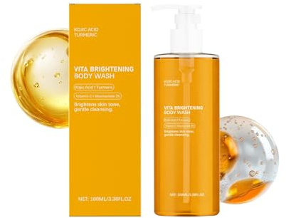 Acid Turmeric Brightening Body Wash, Gentle Shower Gel for Uneven Skin, Niacinamide, Vitamin C, Deep Cleansing, Hydrating Formula, Easy and Effective, 13.52 fl.oz (Orange)