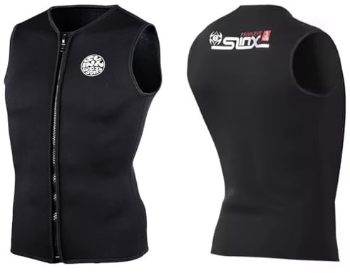 Chaleco de neopreno de 3 mm con cremallera frontal para hombre y mujer, chaqueta sin mangas para canoa, buceo, surf, esnórquel