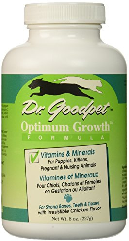 Dr. Goodpet Optimum Growth Formula – All-Natural Puppy & Kitten Vitamin & Mineral Supplement Powder for Healthy Growth, Strong Bones & Immune Support, Goat’s Milk Whey, Trace Minerals