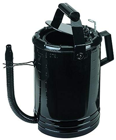 LUMAX LX-1538 Black 8 Quart Flow Control Measure Can with Flex Spout, Self-Locking Lid for Dust Free Operation, Designed for One-Hand Operation