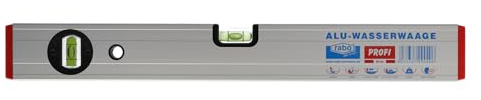 Alu-Wasserwaage 40 cm Profi | justierbare Libellen, 0,5 mm/m Genauigkeit | gesicktes Aluminium-Hohlprofil 50×23 mm, ca. 630 g/m, natur eloxiert, stoßgeschützte Enden, Made in Germany