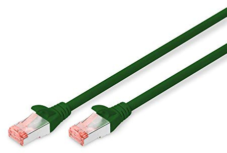 DIGITUS Cavo LAN Cat 6 – 1 m – Schermato S/FTP – 1 Gbit/s – 250 MHz – PoE++ – AWG 27/7 – LSZH – Cavo di rete RJ45 – Compatibile con Cat6A e Cat7 – Verde