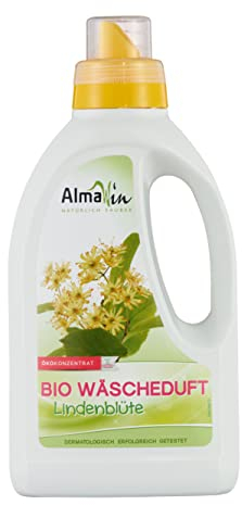 AlmaWin® Wäscheparfüm mit blumig-süßem Lindenblüten-Duft [750ml] - Bio Wäscheduft Waschmaschine kombinierbar mit Flüssig- & Pulverwaschmitteln - Wäscheparfum, Laundry Perfume
