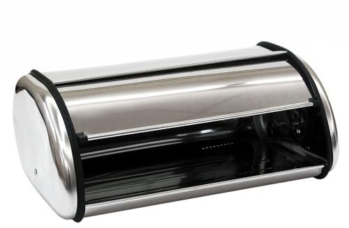 Panera de acero inoxidable con tapa de protección de 42x27x18 cm | Conserva tus productos de panadería crujientes. Un accesorio de almacenaje para la cocina que resulta elegante y duradero.