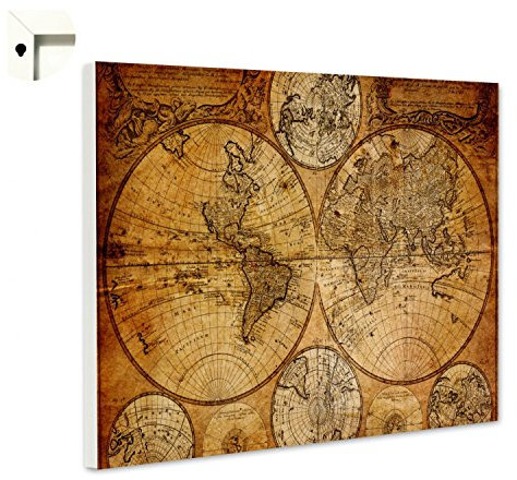 Magnettafel Pinnwand Weltkarte Globus Antik Größe 60 x 40 cm