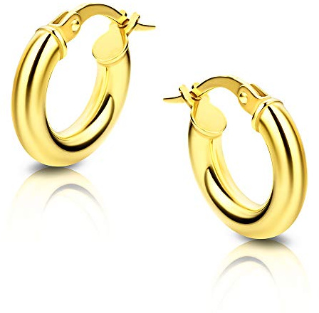 Orovi Damen Creolen Gelbgold 375 9 Karat Gelbgold Gelbgold Ohne Stein, Gelbgold, Ohne Stein