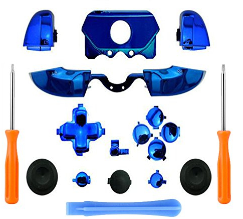 Gâchettes, croix directionnelle et boutons pour manette Xbox One Elite - Levier et tournevis T6 et T8 - 3,5 mm Chrome Blue