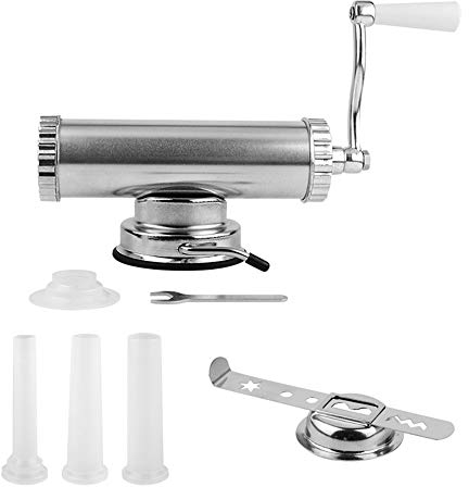 CGOLDENWALL 1 LBS Sausage Stuffer Aluminum Alloy Sausage Filler with Metal Suction Base for Sausage Press Make (Silver)