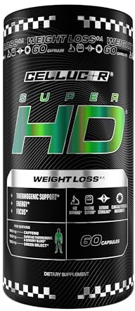 Cellucor SuperHD Thermogenic Fat Burner Weight Loss Supplement, Appetite Suppressant, & Energy Booster Capsimax, Green Tea Extract, 160mg Caffeine & More 60 Capsules (Packaging May Vary)