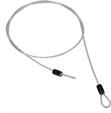 Cable de bloqueo inoxidable con bucles, 39.4 de seguridad para bolsos, maletas, equipaje y bicicletas (plateado)