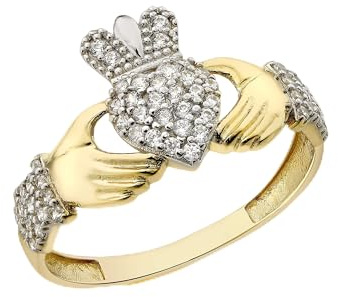 CARISSIMA Damen-Claddah-Ring Gelbgold 9kt Zirkonia 11,5mm Größe 56