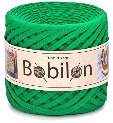 Bobilon T-Shirt-Garn, Fettuccini- /Zpagetti-Stil, 7–9 mm, 100% Baumwolle, Grün | Knotenfreies Bändchengarn für Makramee, Weben & Wohndeko – Green Island, ideal für Anfänger & Profis