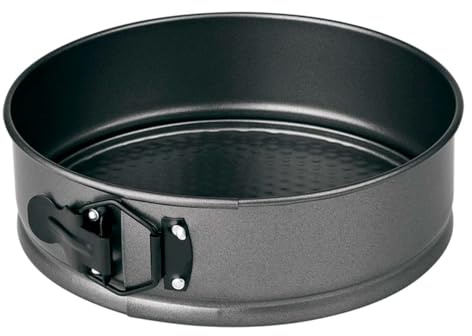 Tradineur - Molde desmontable redondo acero antiadherente de 22 cm, recipiente para horno, repostería, bizcochos, tartas, pasteles