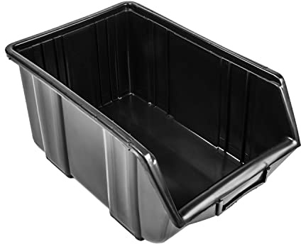 botle 20 Stck Sortierboxen Lagerboxen Stapelboxen Werkstatt Stapelkisten Sichtlagerkasten Eco Box Schwarz 34,5x22,5x16,5cm Sortierkasten