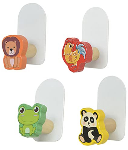 Cabilock Ganchos De Madera Para Abrigos Adhesivos Decorativos Para Niños Para Colgar En La Pared Para Decoración Del Hogar.