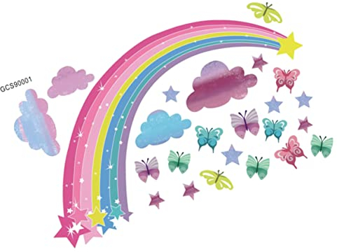 Abaodam 1satz Pvc Wandaufkleber Regenbogen Muster Graffiti Für Kinderzimmer Selbstklebend Einfach Zu Entfernen Für Wände Fenster Und