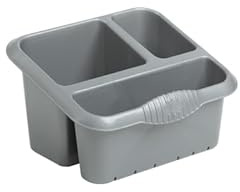 Aurora High-Grade Plastic Sink Tidy Cutlery Drainer Holder Caddy, Silver