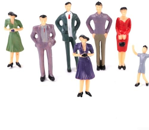 Lioaeust Maßstab Figuren Modell Menschen, 50 Stück 1:32 Maßstab Kunststoff Modelle Menschen Sitzen Stehende Modelle Kunststoff für Layout und Landschaftsmodelle