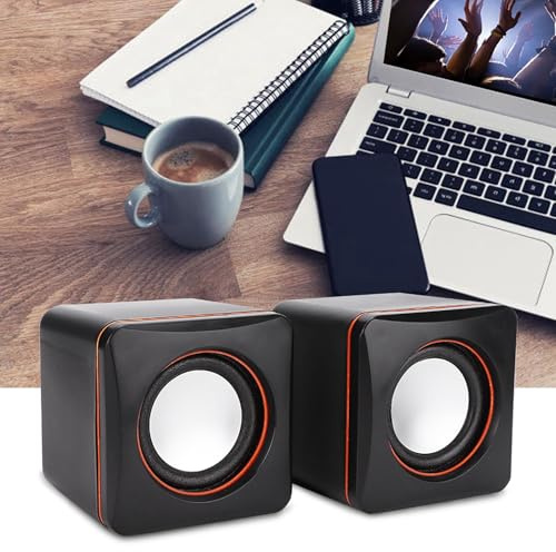 KIMISS Mini Haut-Parleur Stéréo USB – Portable, Compact, Prise Jack 3,5 Mm, Haut-Parleur Filaire Double Piste pour PC, Ordinateur de Bureau, Ordinateur Portable, Très Polyvalent