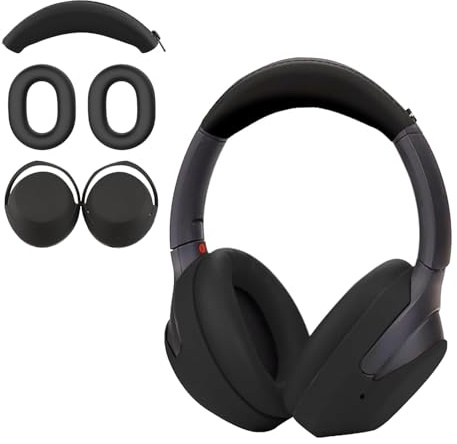Aiivioll Schützende Kopfhörer-Schutzabdeckung für Sony WH-1000XM4 WH-1000XM3, schweißfeste und waschbare Ohrpolster-Abdeckung, Kopfbandkissen, Schwarz